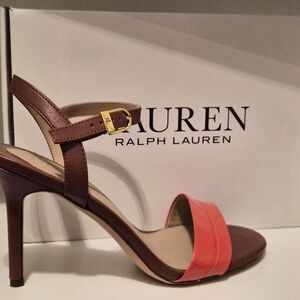 Ralph Lauren Women's Brown and Coral Heels